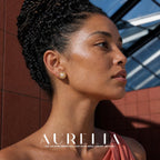 Fluid Frame Freshwater Pearl Stud Earrings worn by a model