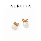 Bow Freshwater Pearl Stud Earrings — product view