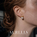 Bow Freshwater Pearl Stud Earrings worn by a model