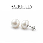Classic Button Freshwater Pearl Stud Earrings — product view