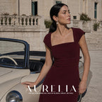 Round Shell Pearl Drop Earrings worn by a model