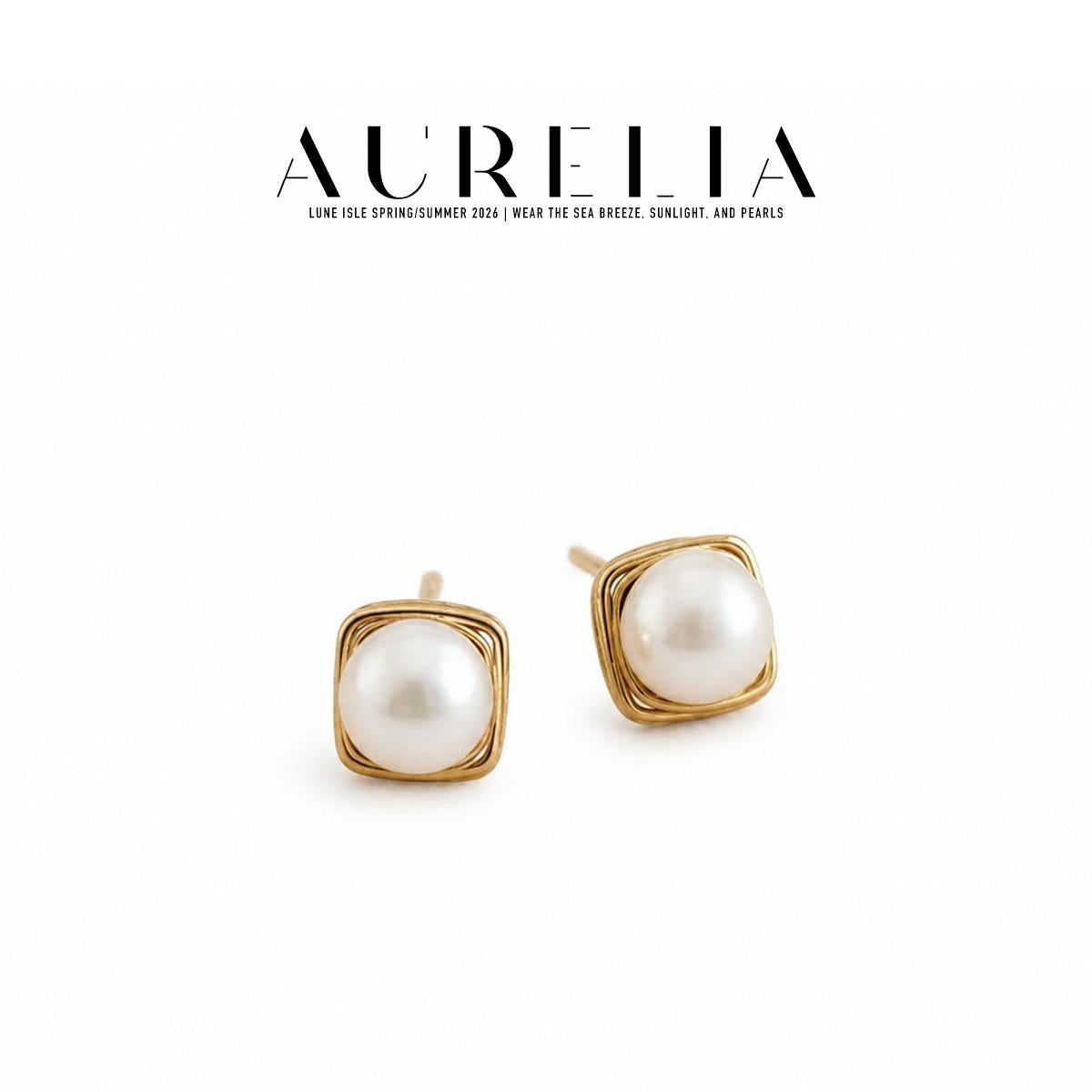 Geometric Square Freshwater Pearl Earrings — main image from supplied product materials.