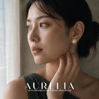 Close window portrait wearing a gold-tone cushion-square halo with white round center.