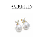 Clover Freshwater Pearl Earrings — supplied AURELIA product photograph.