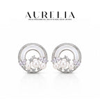 Circular Pearl Garland Stud Earrings — supplied AURELIA product photograph.