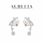 Shooting Star Freshwater Pearl Stud Earrings — supplied AURELIA product photograph.