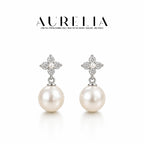 Glass Pearl Flower Drop Earrings — supplied AURELIA product photograph.