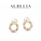Glass Pearl Garland Stud Earrings — supplied AURELIA product photograph.