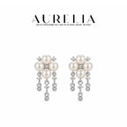 Freshwater Pearl Cluster Tassel Earrings — supplied AURELIA product photograph.