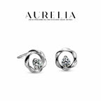 Twisted Circle Stud Earrings — supplied AURELIA product photograph.
