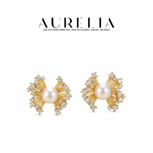 Bow Freshwater Pearl Earrings — supplied AURELIA product photograph.