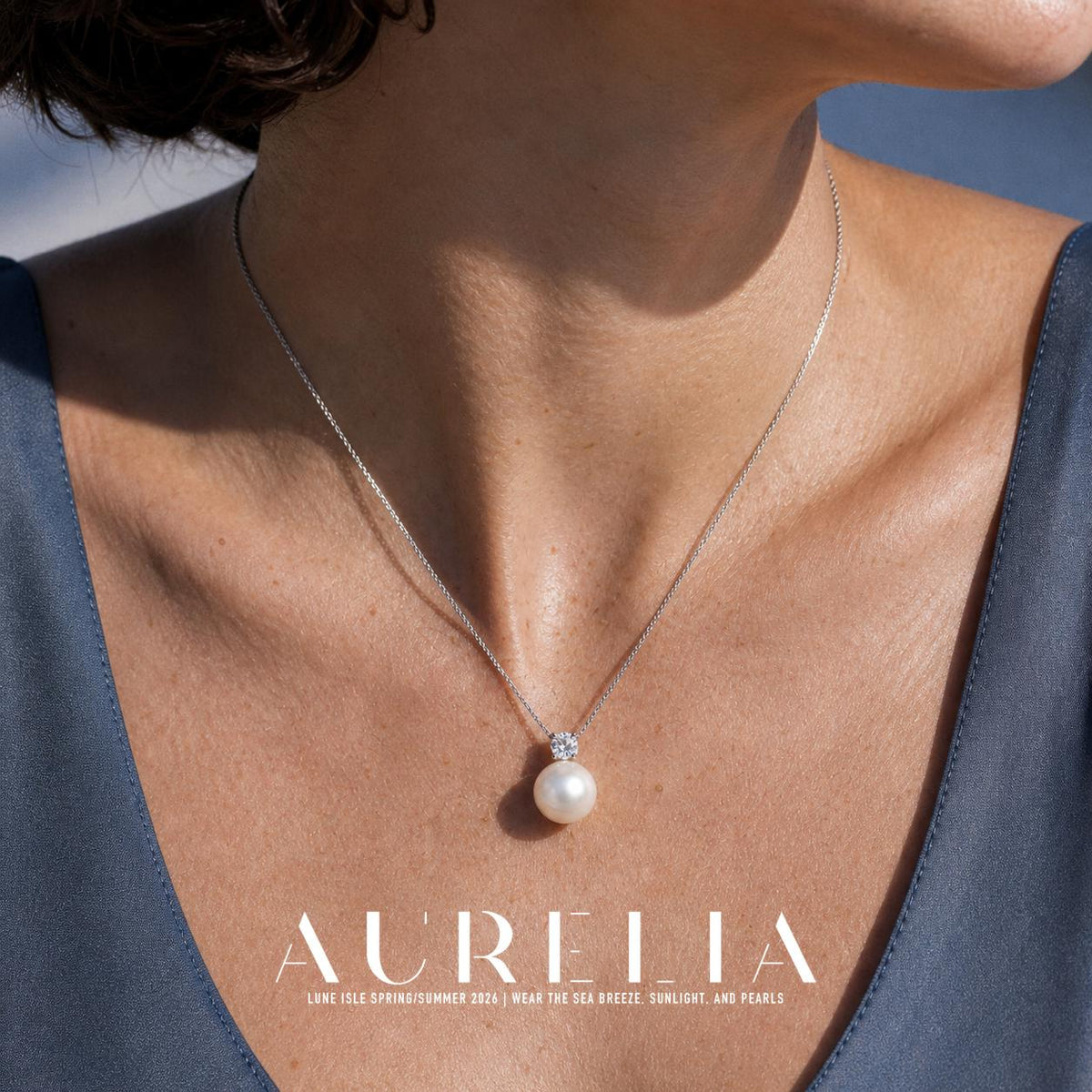 Crystal Pearl Pendant Necklace — detail image from supplied product materials.