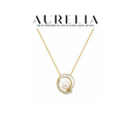Crescent Shell and Freshwater Pearl Necklace — supplied AURELIA product photograph.