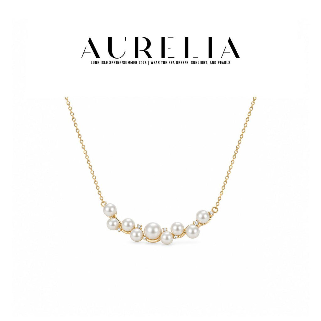 Curved Freshwater Pearl Necklace — supplied AURELIA product photograph.