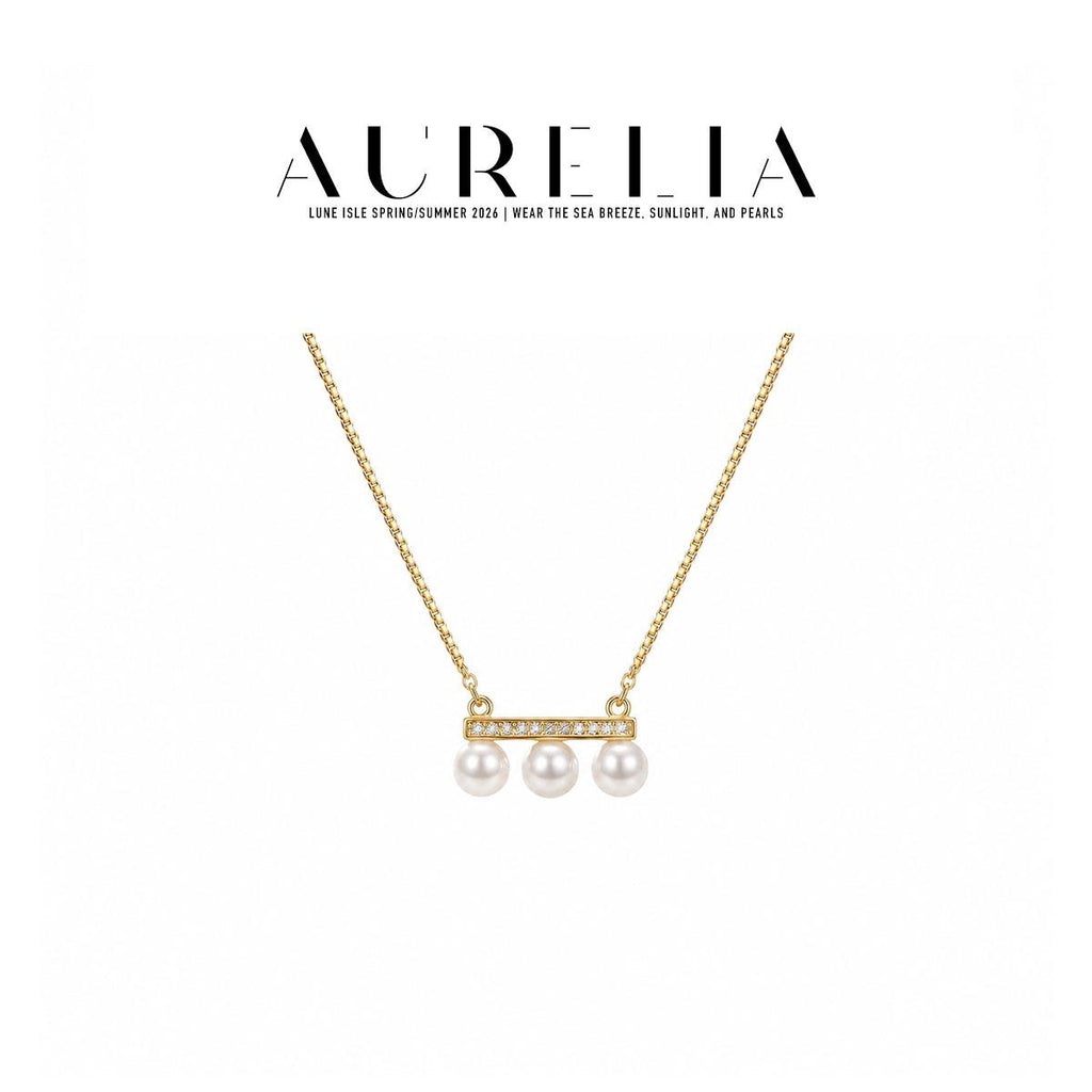 Balance Bar Freshwater Pearl Necklace — supplied AURELIA product photograph.