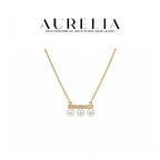 Balance Bar Freshwater Pearl Necklace — supplied AURELIA product photograph.