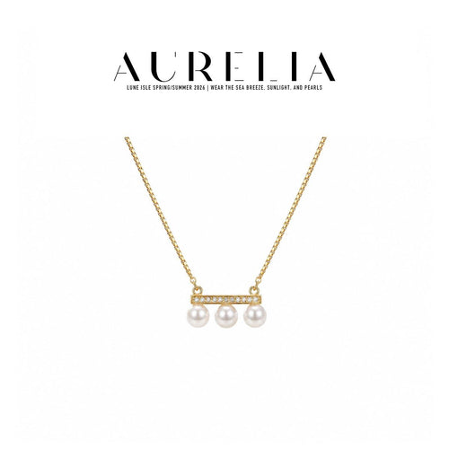 Balance Bar Freshwater Pearl Necklace — supplied AURELIA product photograph.