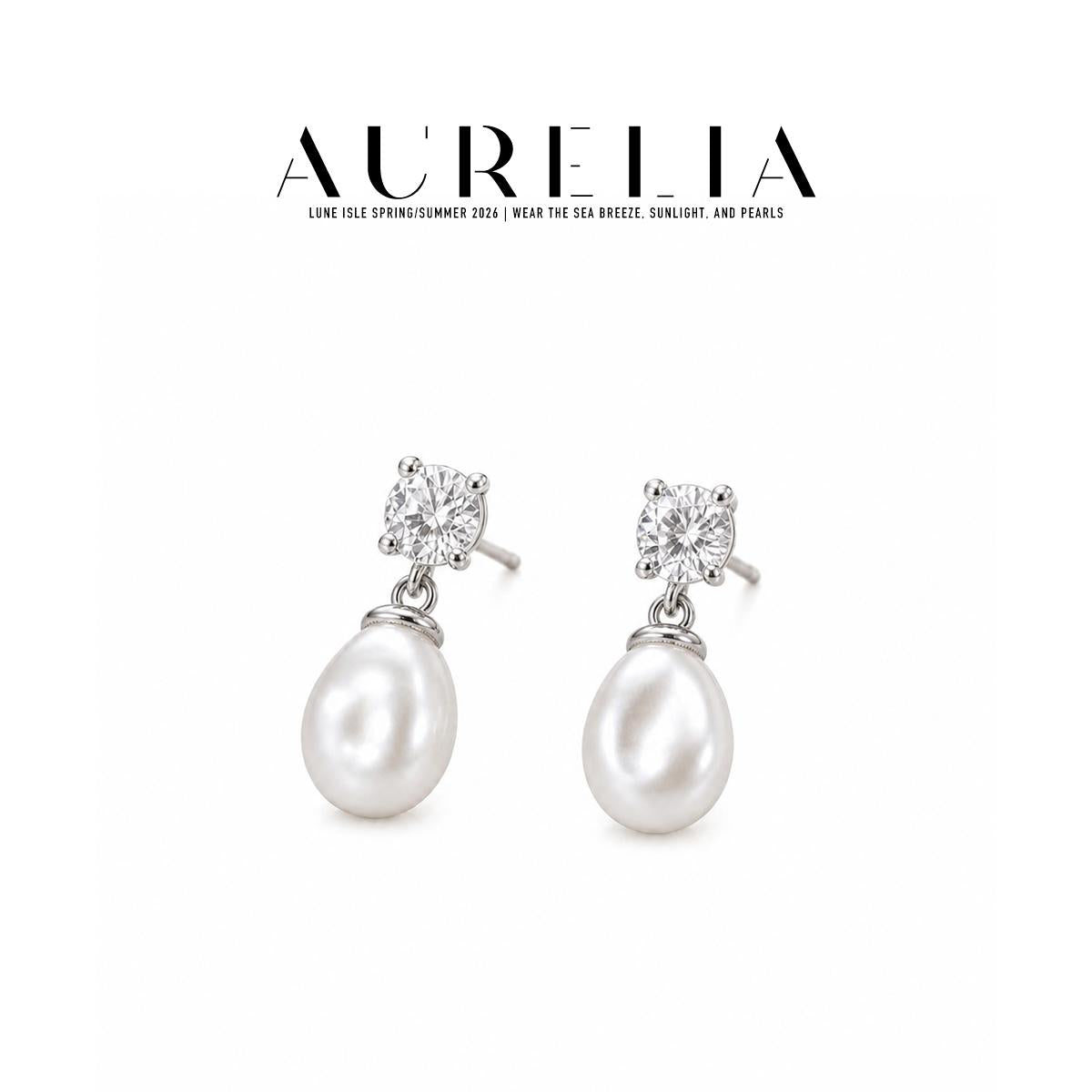 Baroque Freshwater Pearl Drop Earrings — supplied AURELIA product photograph.