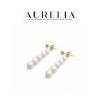 Linear Freshwater Pearl Drop Earrings — supplied AURELIA product photograph.