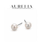 Classic Round Freshwater Pearl Stud Earrings — supplied AURELIA product photograph.