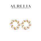 Circle Pearl-Accent Earrings — supplied AURELIA product photograph.