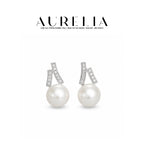 Twin Arc Pearl-Accent Earrings — supplied AURELIA product photograph.