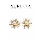 Floral Freshwater Pearl Earrings — supplied AURELIA product photograph.