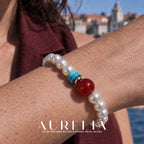 Color-Accent Crystal Pearl Stretch Bracelet — detail image from supplied product materials.