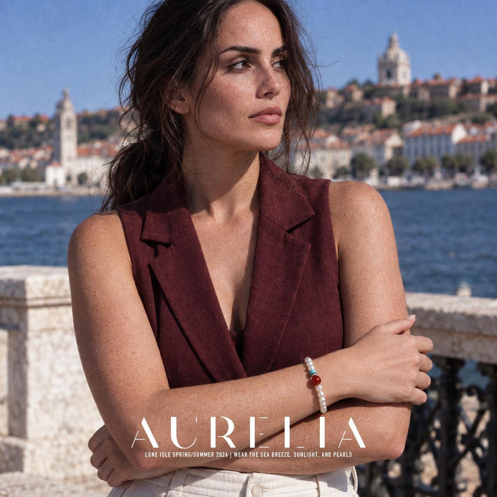 Color-Accent Crystal Pearl Stretch Bracelet — lifestyle image from supplied product materials.