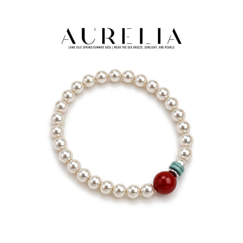 Color-Accent Crystal Pearl Stretch Bracelet — main image from supplied product materials.